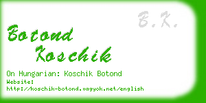 botond koschik business card